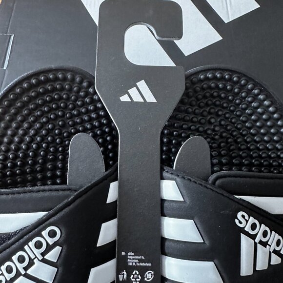 ADDIDAS ADISSAGE MEN'S SLIDES - CORE BLACK / CLOUD WHITE, US MEN 11/12 - Picture 7 of 10